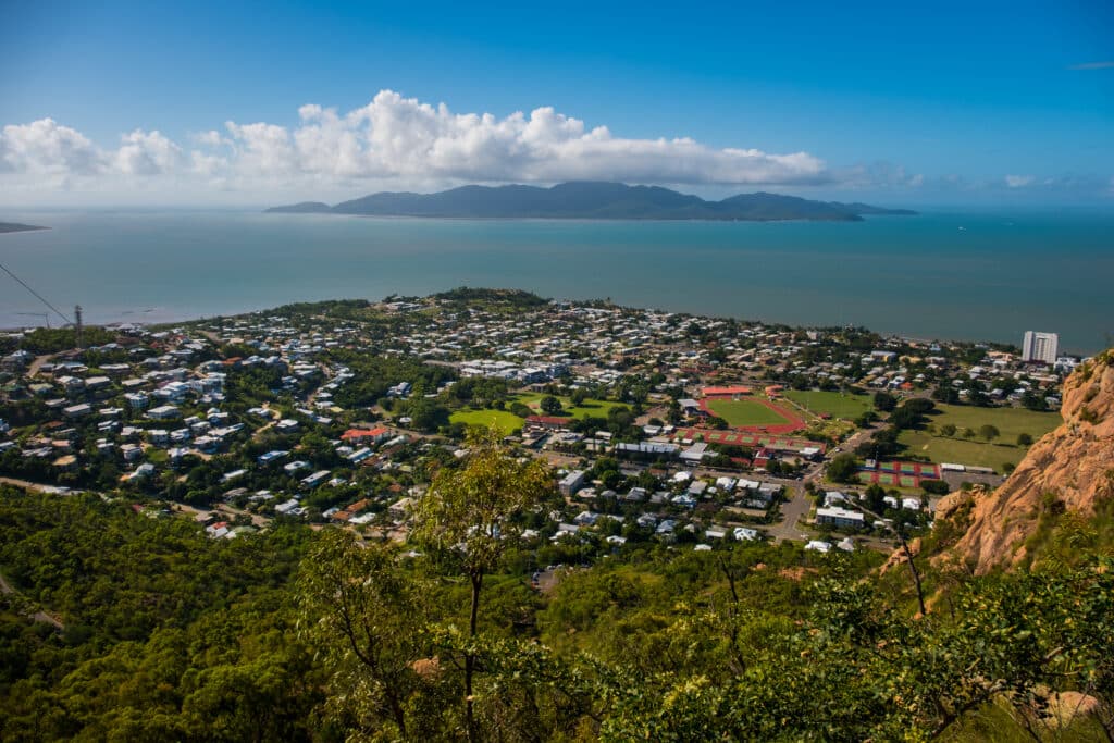 View to Magnetic Island over North Ward from the top of Castle Hill
